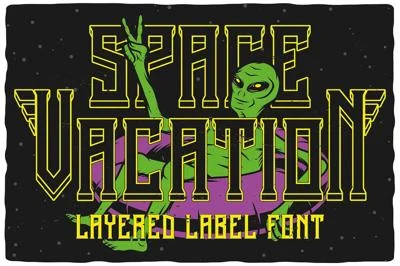 Space Vacation layered font