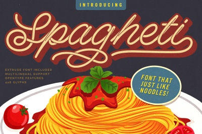 Spagheti Script - Stenciled Font