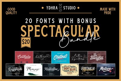 Spectacular Bundle (20 Fonts + Bonus)