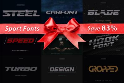 Sport Fonts Bundle / Save 83% Free Download