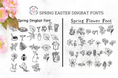 Spring Easter Dingbat 2 Fonts Free Download