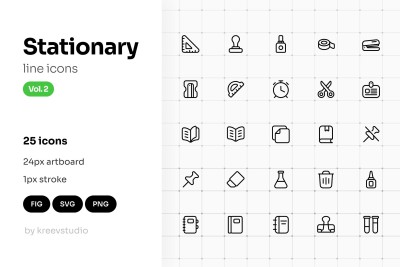 Stationary Line UI Icons Vol. 2