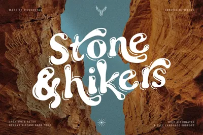 Stone & hikers - Groovy Retro Font Free Download