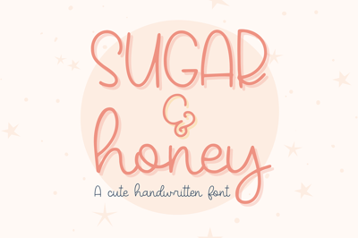 Sugar & Honey, Cute Handwritten Free Download