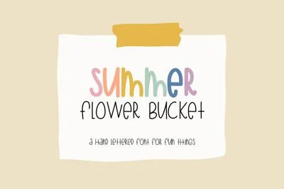 Summer Bucket Font + Doodle Stickers