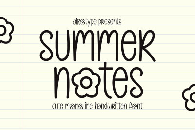 Summer Notes - Simple Handwritten Font