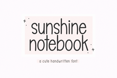 Sunshine Notebook | Cute Font Free Download