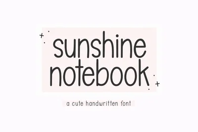 Sunshine Notebook | Cute Font