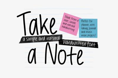 Take a Note - handwritten font Free Download