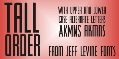 Tall Order JNL Font