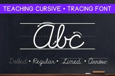 Teaching Cursive Letter Tracing Font