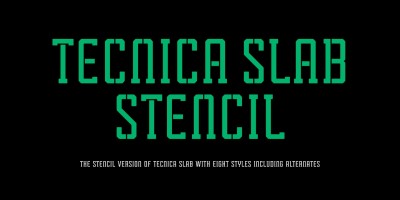 Tecnica Slab Stencil Font