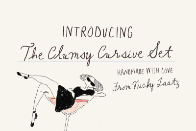 The Clumsy Cursive Font Set