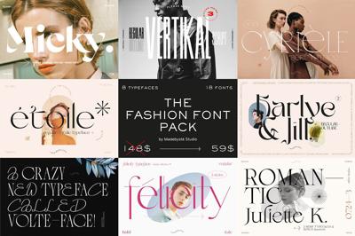 THE FASHION FONT PACK - Bundle of 8 Free Download