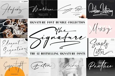 The Signature Font Bundle Collection Free Download