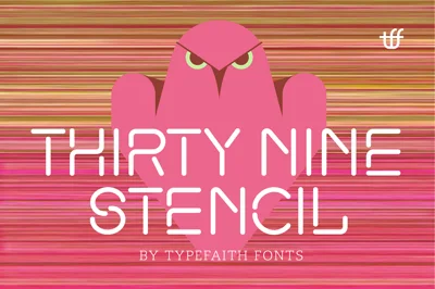 ThirtyNine-Stencil Font