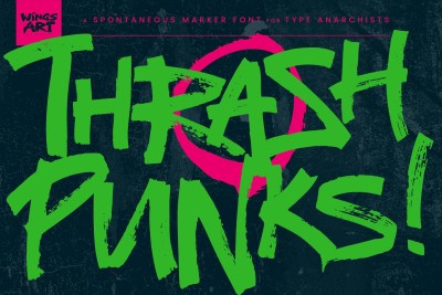 Thrash Punks- A Spontaneous Marker Font