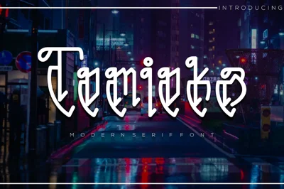 Tomioka modern serif font