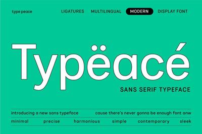 TYPEACE | Sans Serif Typeface Free Download