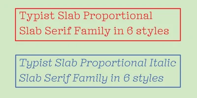 Typist Slab Prop Font