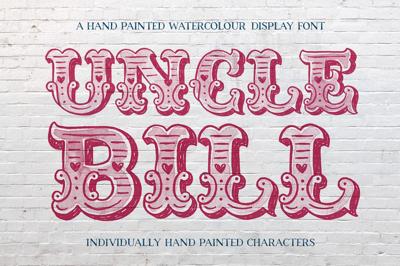 Uncle Bill Watercolour Display Font Free Download