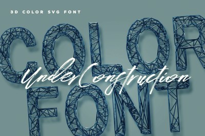 Under Construction 3D Color Font