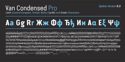 Van Condensed Pro Font