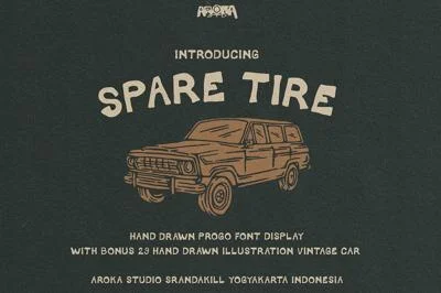 Vintage Car & Progo Font