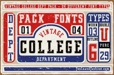 Vintage College Font