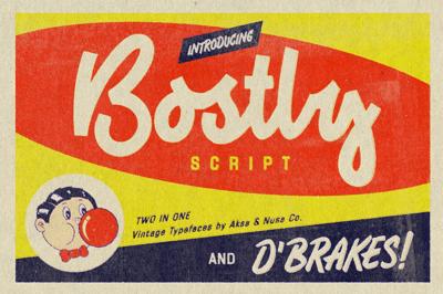 Vintage Fonts Bostly & D'brakes Free Download