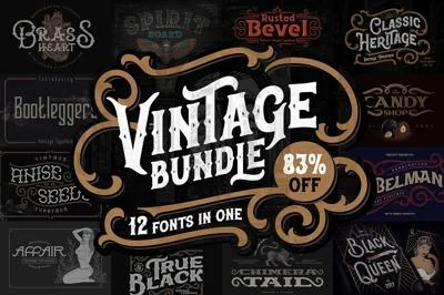 Vintage Fonts Bundle. 83% OFF!