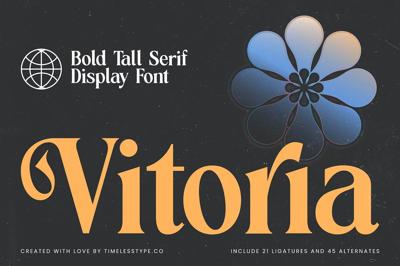 Vitoria Bold Tall Serif Display Font Free Download