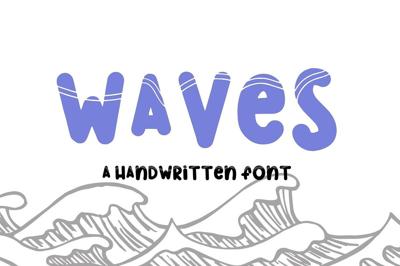 Waves Handwritten Bubble Font Free Download