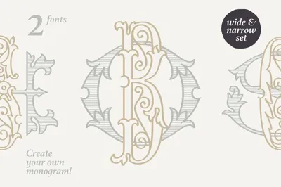 Wedding Monograms fonts set Free Download