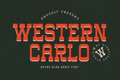 Western Carlo Retro Slab Serif Font