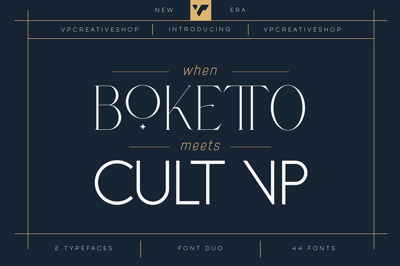 When Boketto meets Cult VP 44 fonts Free Download