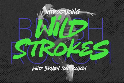 Wild Strokes - Wild Brush Font Rough