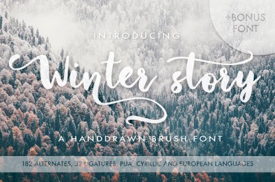 Winter Story Font & Extras