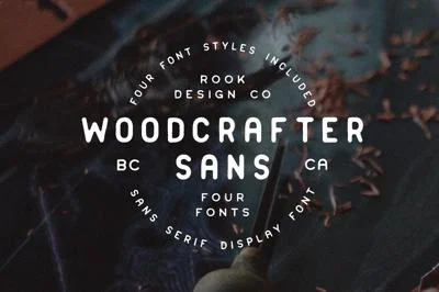 Woodcrafter Sans - 4 Font Family