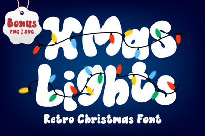 Xmas Lights is a cute Christmas font Free Download