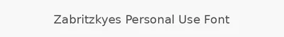 Zabritzkyes Personal Use Font