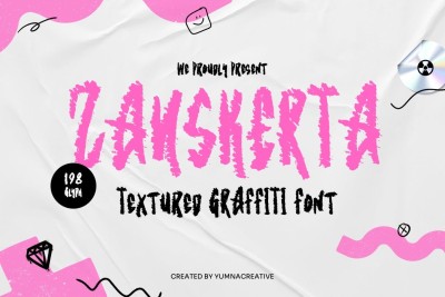 Zanskerta - Textured Graffiti Font