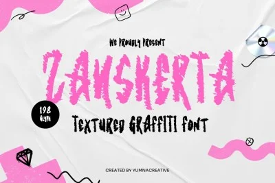 Zanskerta - Textured Graffiti Font