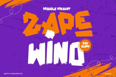 Zapewino - Textured Brush Font