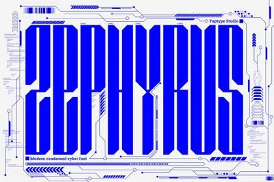 Zephyrus | Modern Condensed Cyber Font