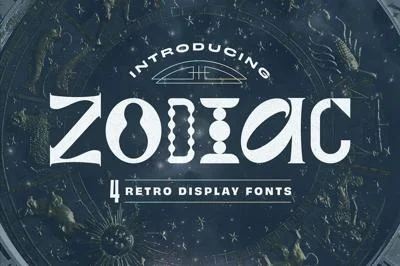 Zodiac - 4 Retro Display Fonts
