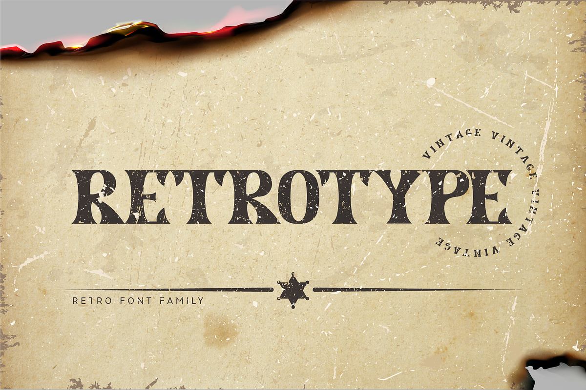 Retrotype. Western Serif font family Free Download Free Download