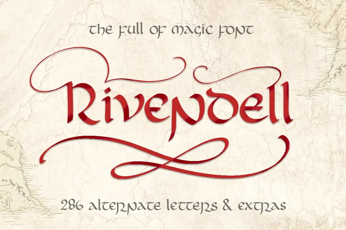 Rivendell. The full of magic font. Free Download Free Download