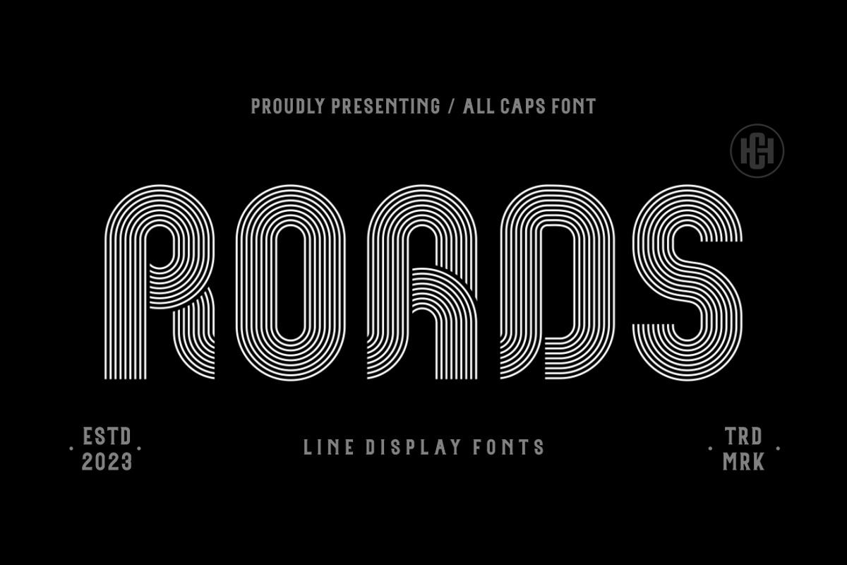 Roads - Lined Font Free Download Free Download