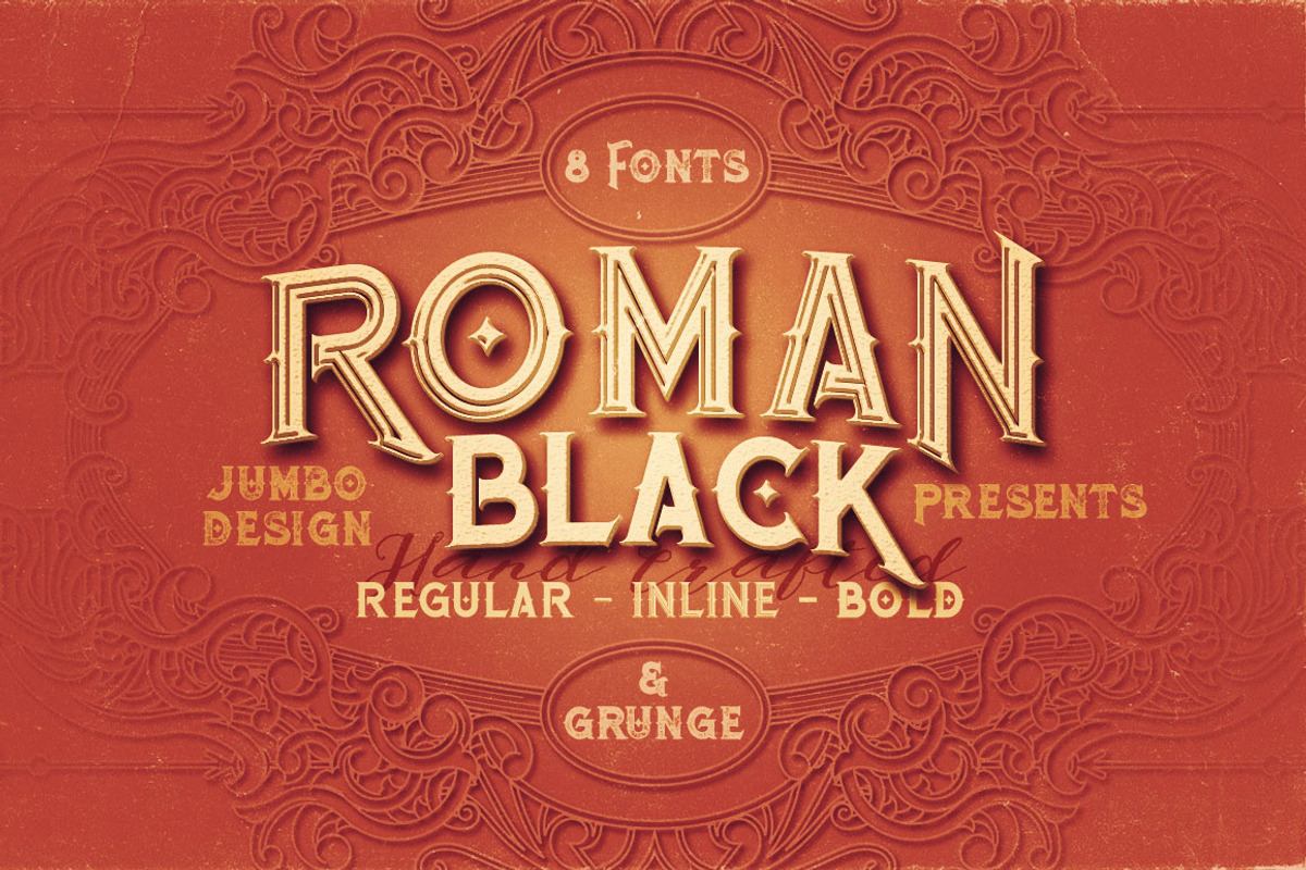 Roman Black - 8 Display Fonts Free Download Free Download